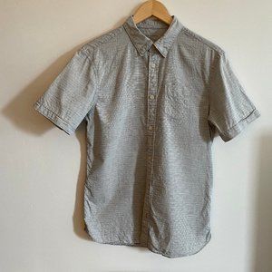 AllSaints Poyntelle shortsleeve button down shirt, size small.